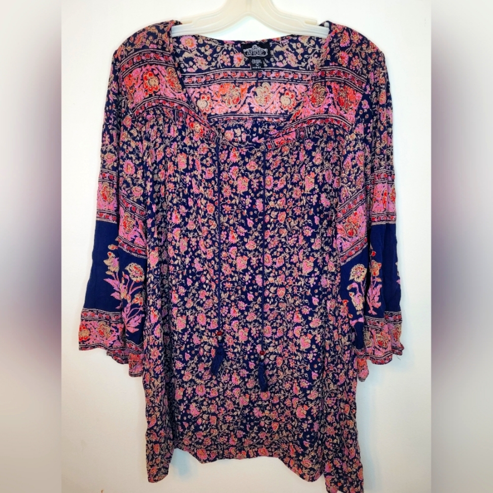 Angie Dress Floral Bohemian Chic, Boho, tassels